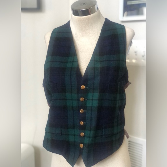 Vintage Plaid Front Waist Coat